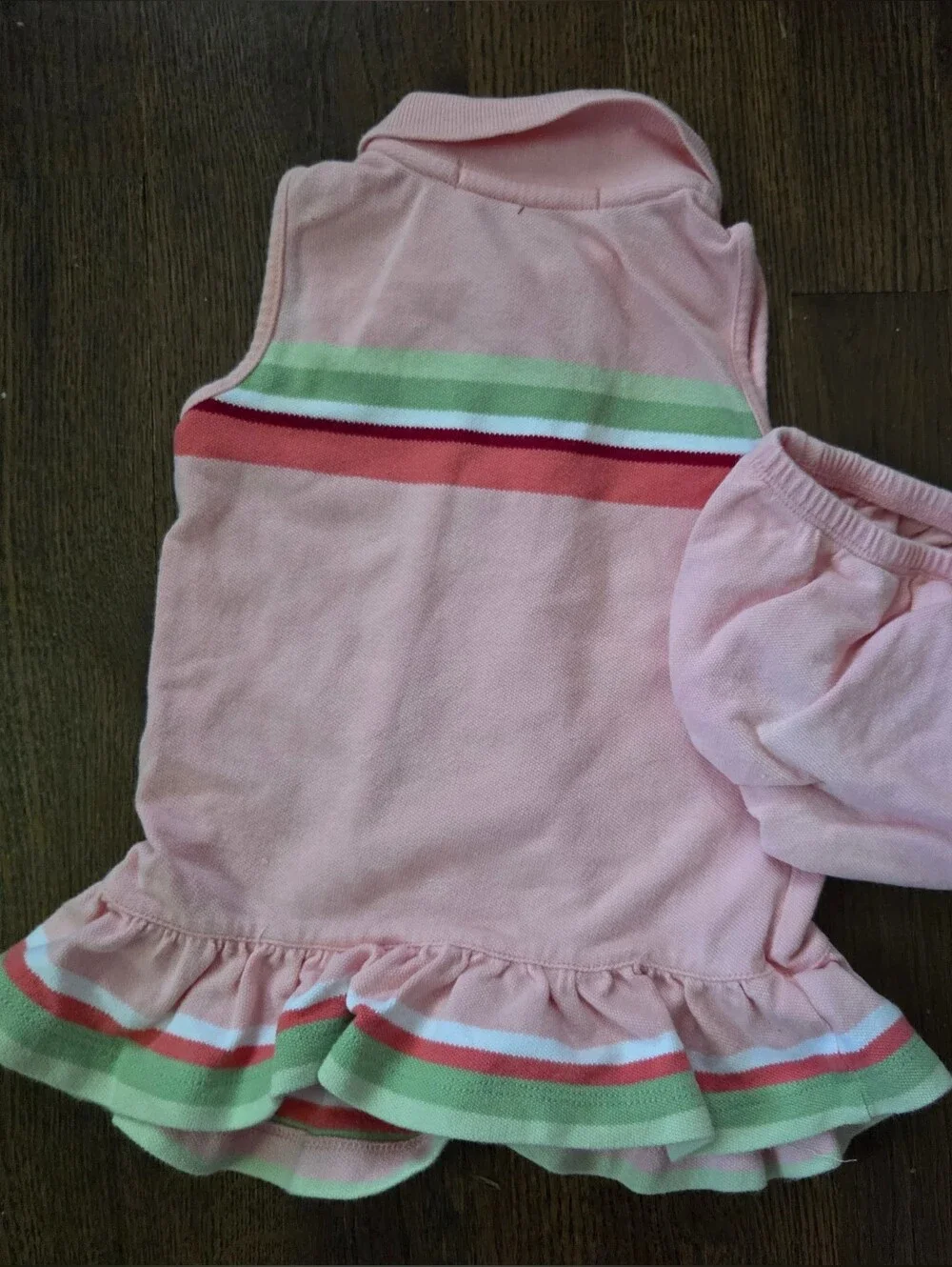 Vtg GYMBOREE Girls 3/6M Pink Cherry Tennis Dress